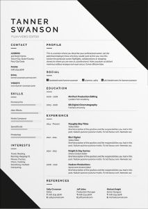 Download Black and White CV Tanner for free, by clicking download button